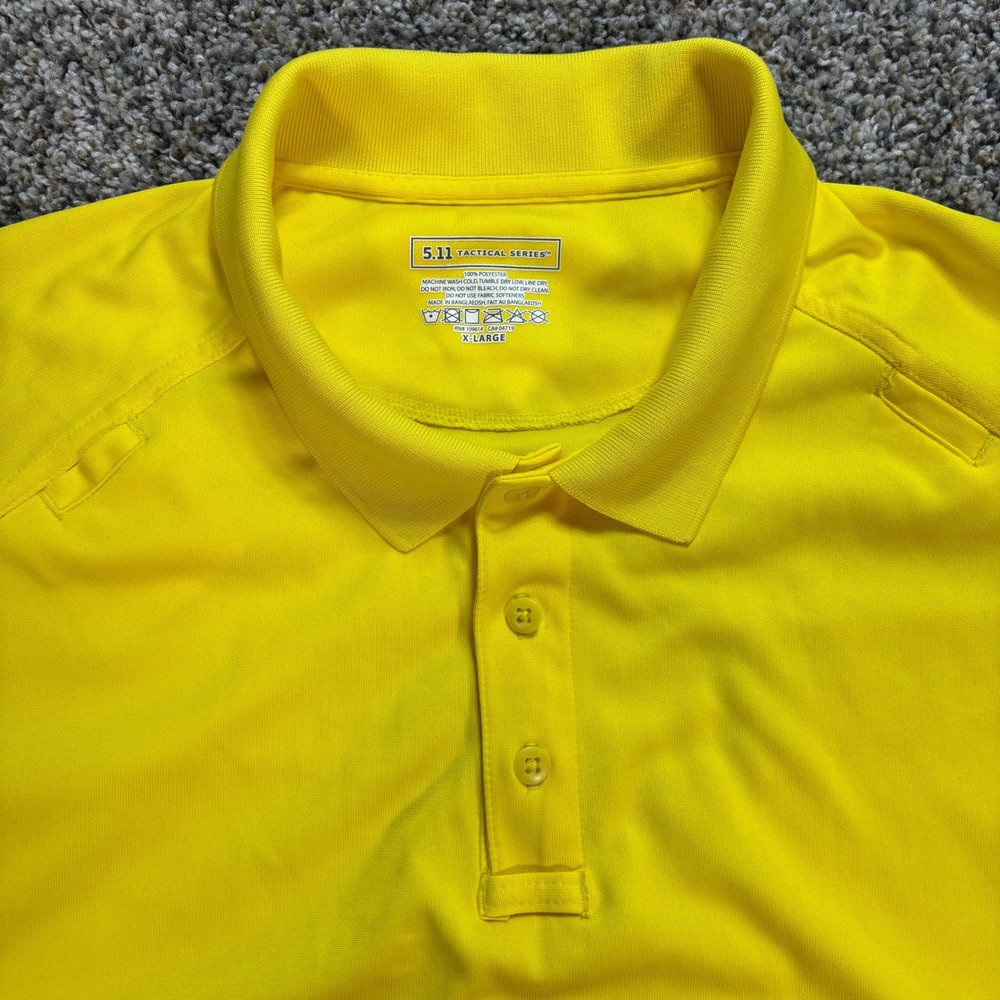 5.11 Tactical Series Men's XL Yellow Short Sleeve Performance Polo Mic Loops